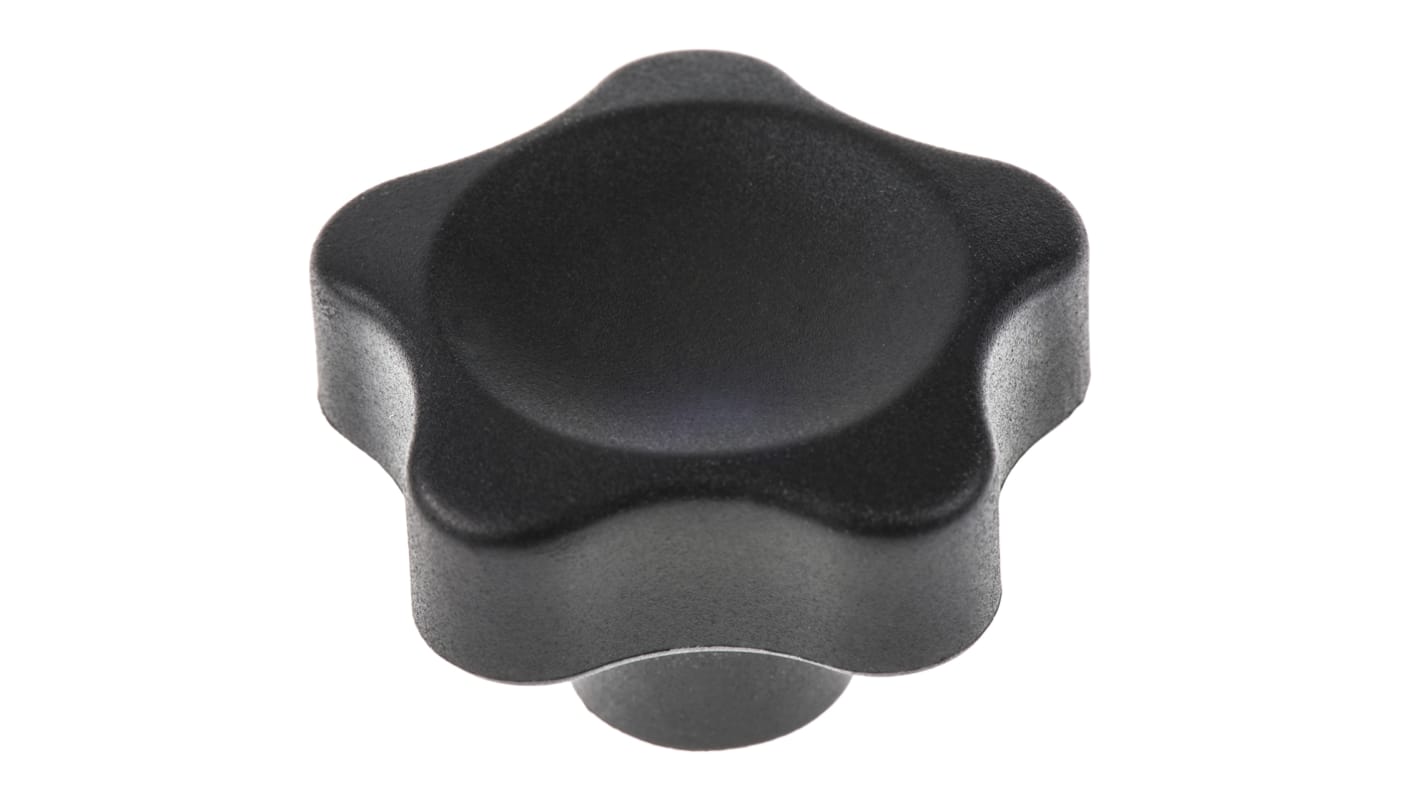 Elesa 166346 Black Multiple Lobes Clamping Knob, M8, Threaded Hole RS