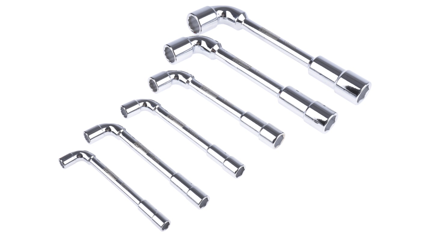 RS PRO Hex Tubular Box Spanner Set, 6 Pieces, 8 → 19 mm Tip RS