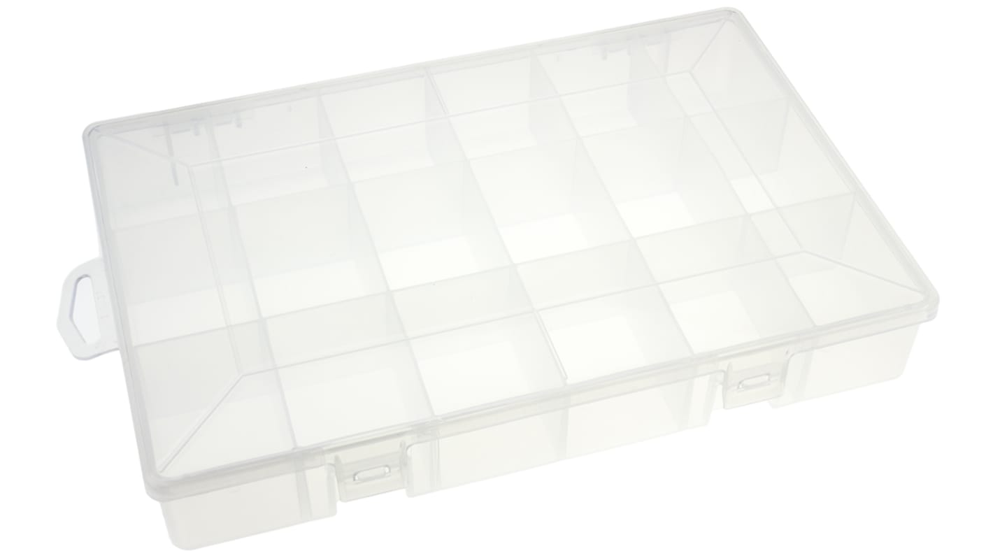 Plano Kleinteilebox, Polypropylen Transparent, 18 Fächer, 40mm x 280mm x 180mm