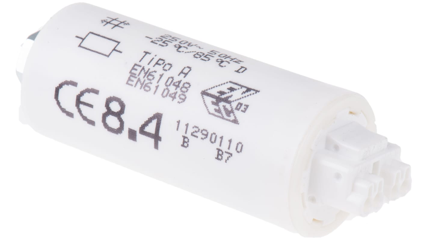 KEMET C3B Polypropylene Film Capacitor, 250V ac, ±10%, 8.4μF, Cable Mount