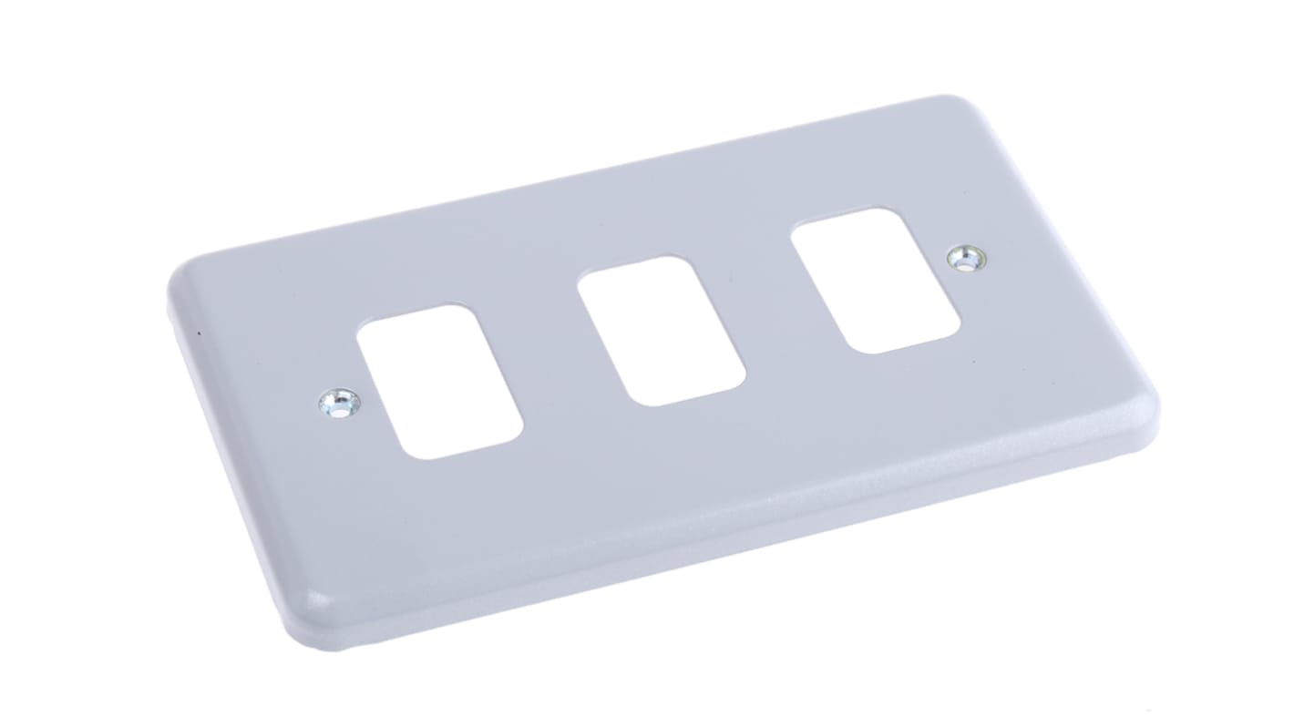 Placca per interruttori MK Electric, 3 posti, col. Colore bianco, in Alluminio