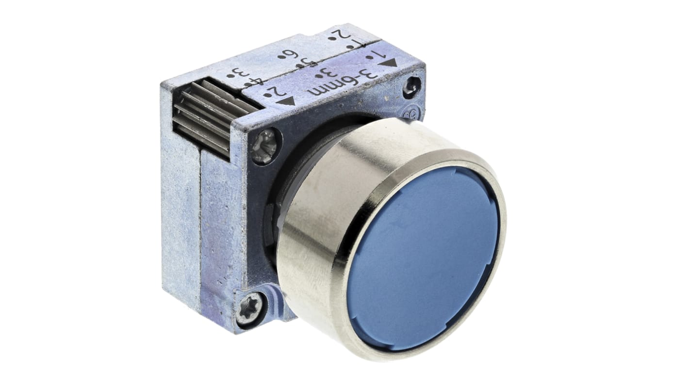 Siemens 3SB3 Ø 22mm, Blau mit Federrückstellung Rund Rund, IP67