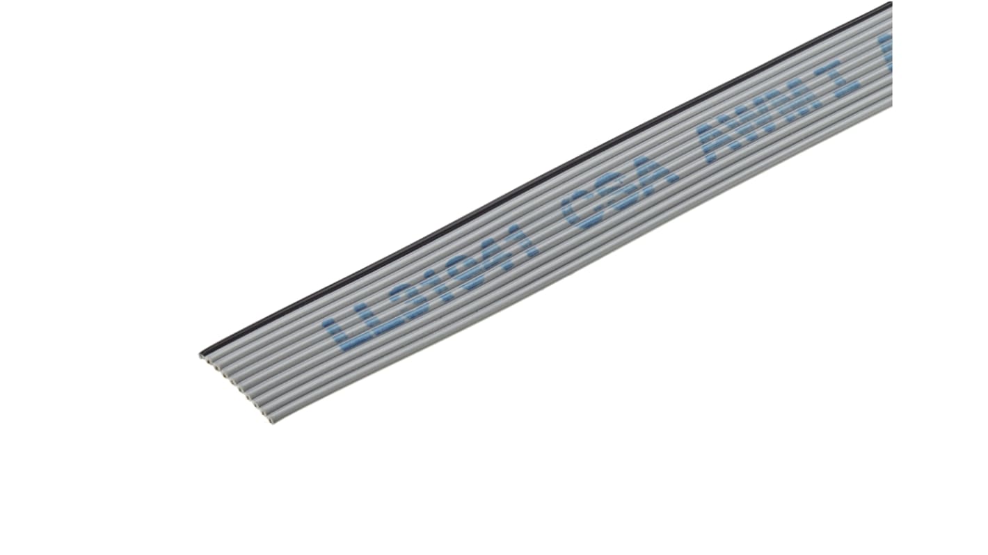 TE Connectivity Flat Ribbon Cable, 10-Way, 1.27mm Pitch, 30m Length