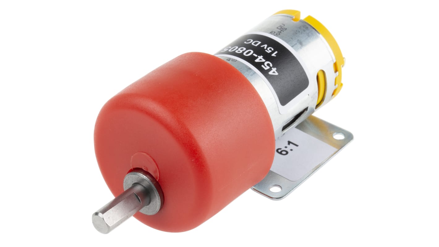 RS PRO Brushed Geared DC Geared Motor, 7.92 W, 12 V dc, 10 Ncm, 1645 rpm, 6mm Shaft Diameter