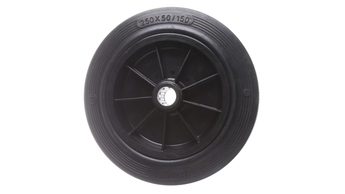 Tente Black Rubber Ageing Resistant Trolley Wheel, 250kg