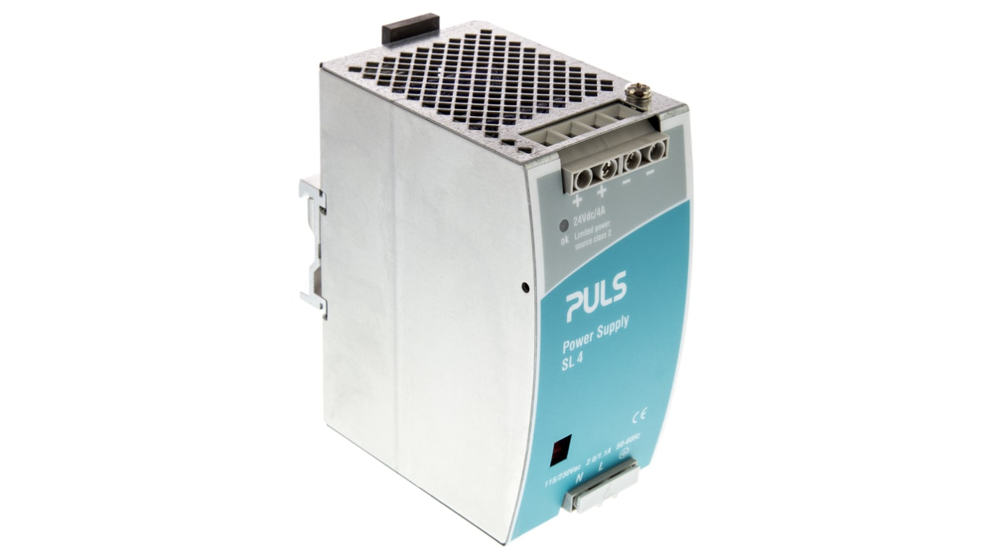 PULS Switch Mode DIN Rail Panel Mount Power Supply ac Input, 24V dc dc Output, 4A Output, 96W