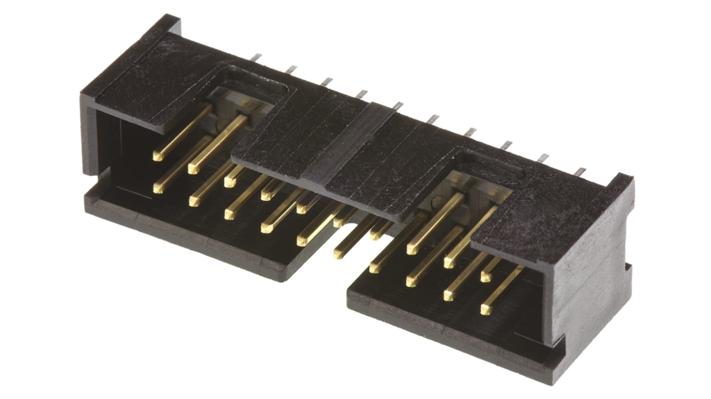 TE Connectivity AMP-LATCH Series Straight Through Hole PCB Header, 20 Contact(s), 2.54mm Pitch, 2 Row(s), Shrouded