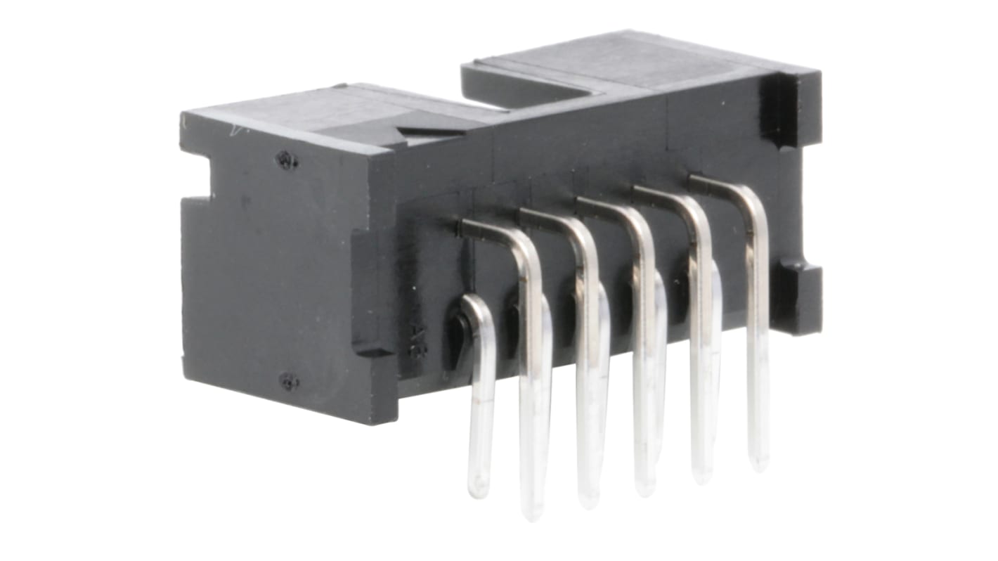 TE Connectivity AMP-LATCH Series Right Angle Through Hole PCB Header, 10 Contact(s), 2.54mm Pitch, 2 Row(s), Shrouded