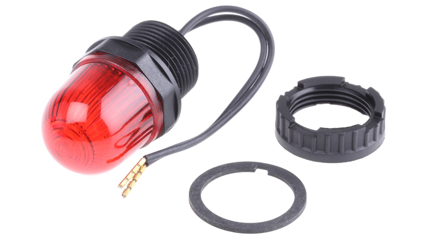 Werma EM 231 Series Red Steady Beacon, 24 V dc, Panel Mount, LED Bulb, IP65