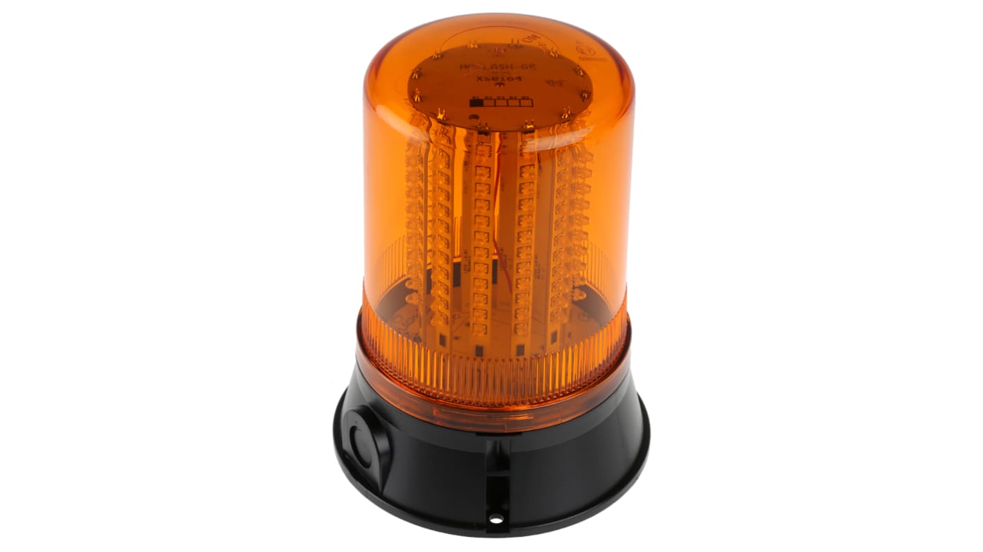 Moflash LED401, LED Blitz, Rundum, Dauer Signalleuchte Orange, 24 V dc, Ø 150mm x 205mm