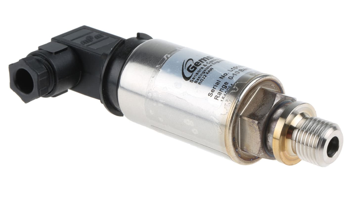 Capteur de pression Gems Sensors, Relative 10bar max, pour Liquide, gaz, G1/4