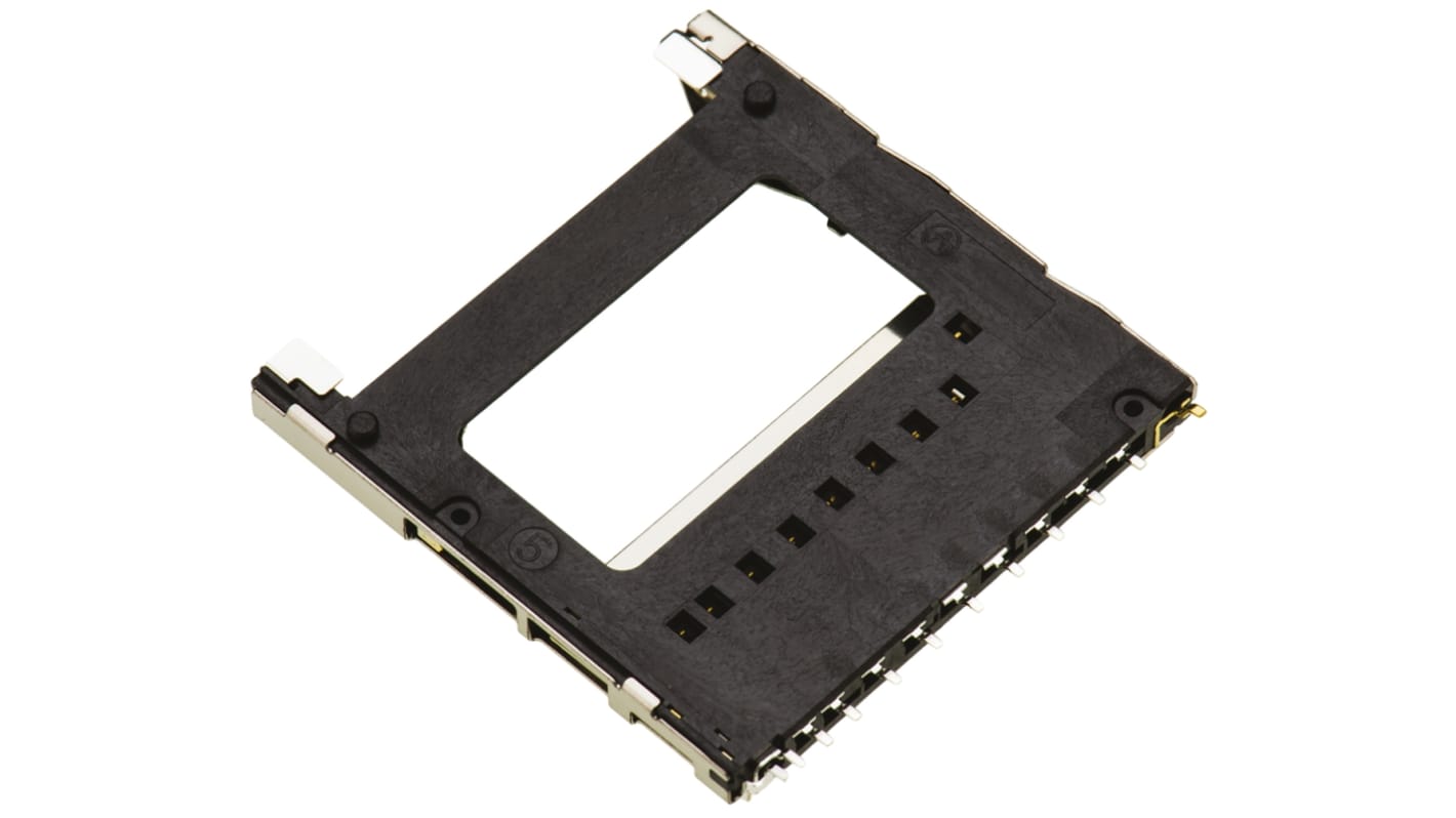 Yamaichi 9 Way Right Angle SD Card Memory Card Connector With Solder Termination