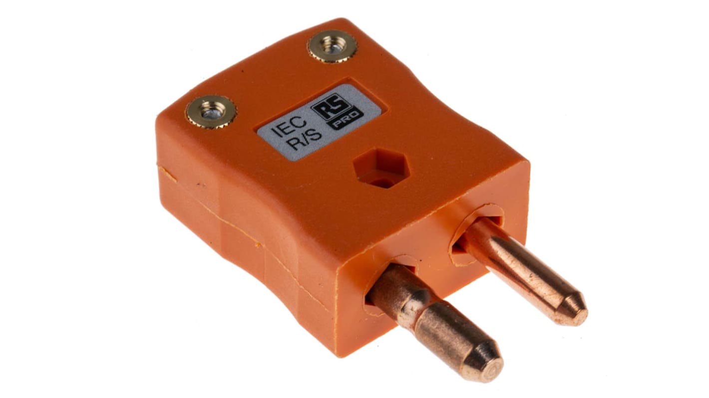 RS PRO In-Line Thermocouple Connector for Use with Type R/S Thermocouple, Standard Size, IEC Standard