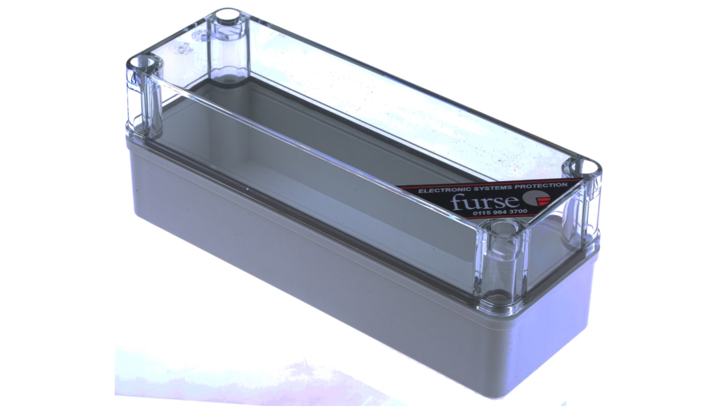 Caja WJ Furse de Policarbonato Gris, Transparente, 230 x 80 x 85mm, IP67