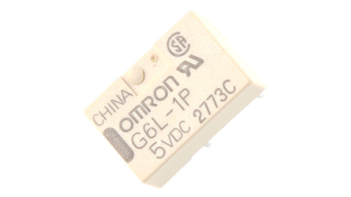 Omron PCB Mount Signal Relay, 5V dc Coil, 1A Switching Current, SPST