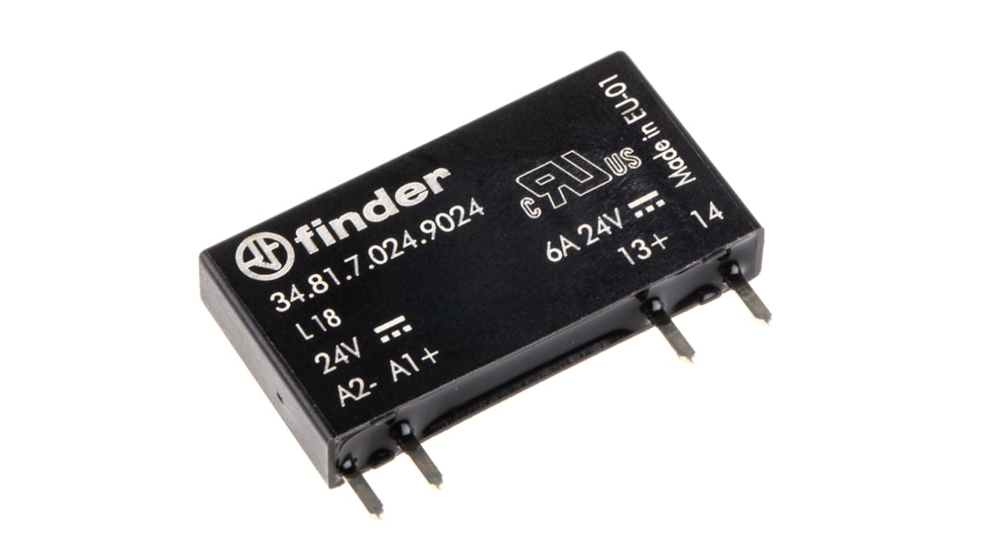 Finder ソリッドステートリレー 最大負荷電圧:24 V DC 最大負荷電流:6 A 基板実装