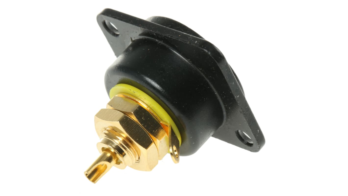 Conector RCA Hembra Neutrik, 16A, color Negro, Montaje en Panel