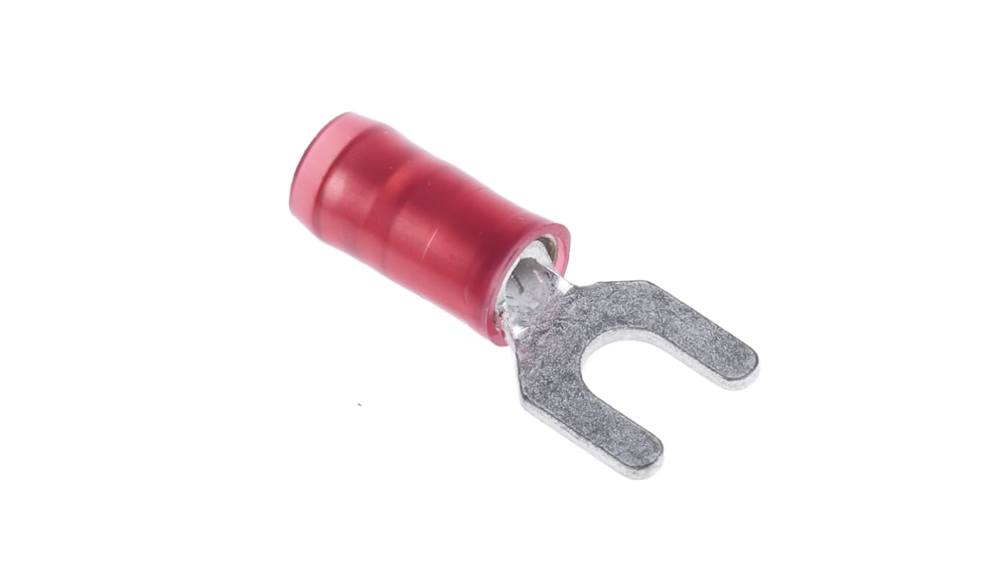 TE Connectivity, PIDG Insulated Crimp Spade Connector, 22AWG to 16AWG, M3.5 Stud Size Nylon, Red