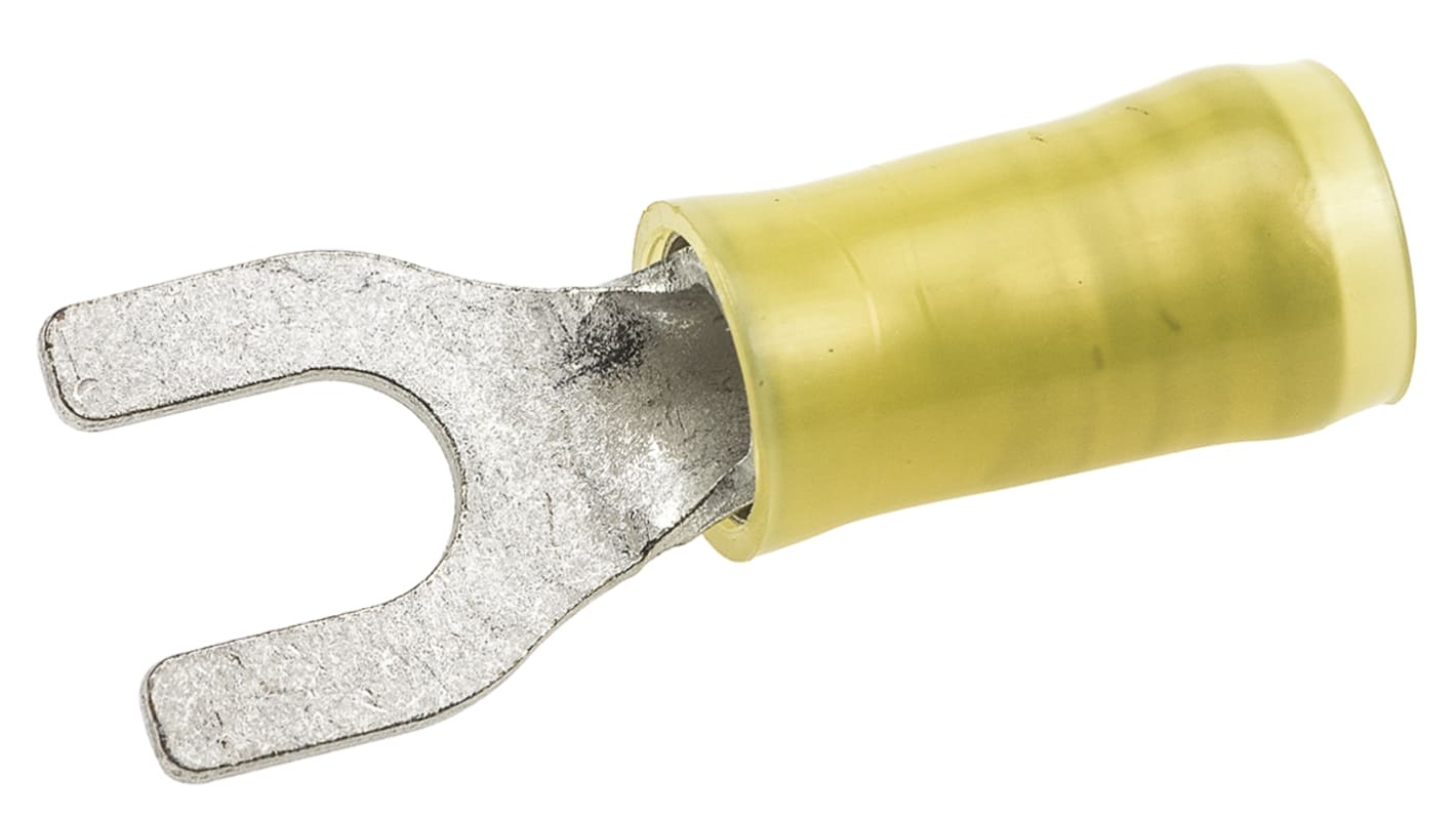 Cosse à fourche à sertir TE Connectivity série PIDG Isolée, Jaune 10AWG 6.6mm² 12AWG 2.6mm²