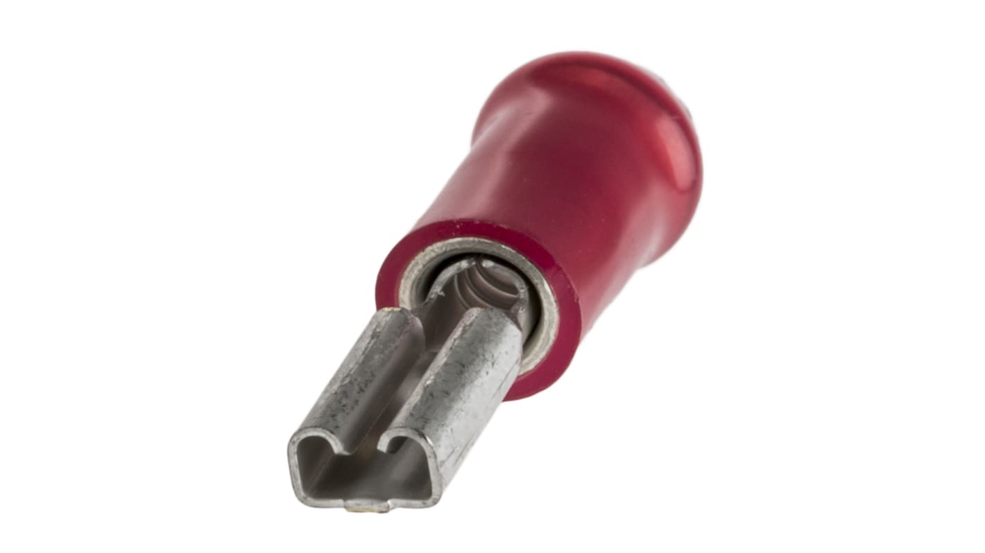 TE Connectivity PIDG FASTON .110 Flachsteckhülse, Rot, Isoliert, 2.79 x 0.79mm, Buchse, 0.3mm² - 1.5mm², 22AWG min