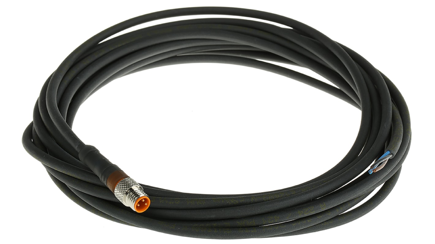 Cable de conexión Lumberg Automation, con. A M8 Macho, 3 polos, con. B Sin terminación Hembra, cod.: A, long. 5m, 60