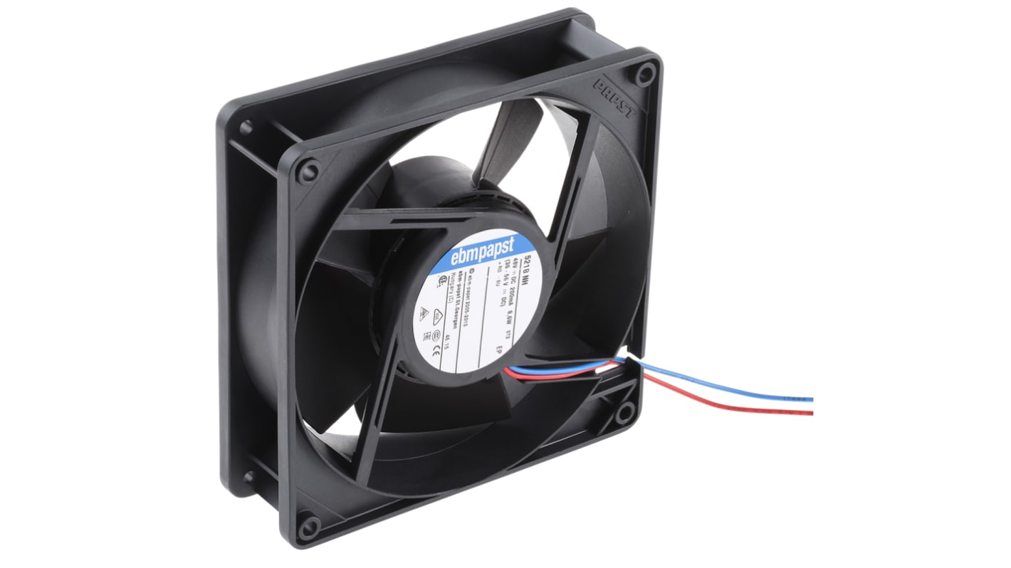 ebm-papst 5200 N Series Axial Fan, 48 V dc, DC Operation, 252m³/h, 9.6W, 210mA Max, 127 x 127 x 38mm