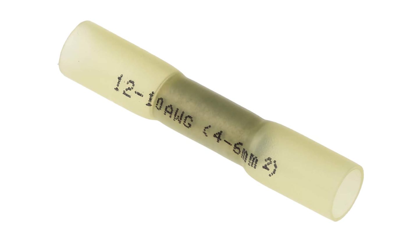 RS PRO Kabelspleißverbinder, Wärmeschrumpfung, Gelb, Ges.L 42mm, 4mm² - 6mm², 10AWG max.