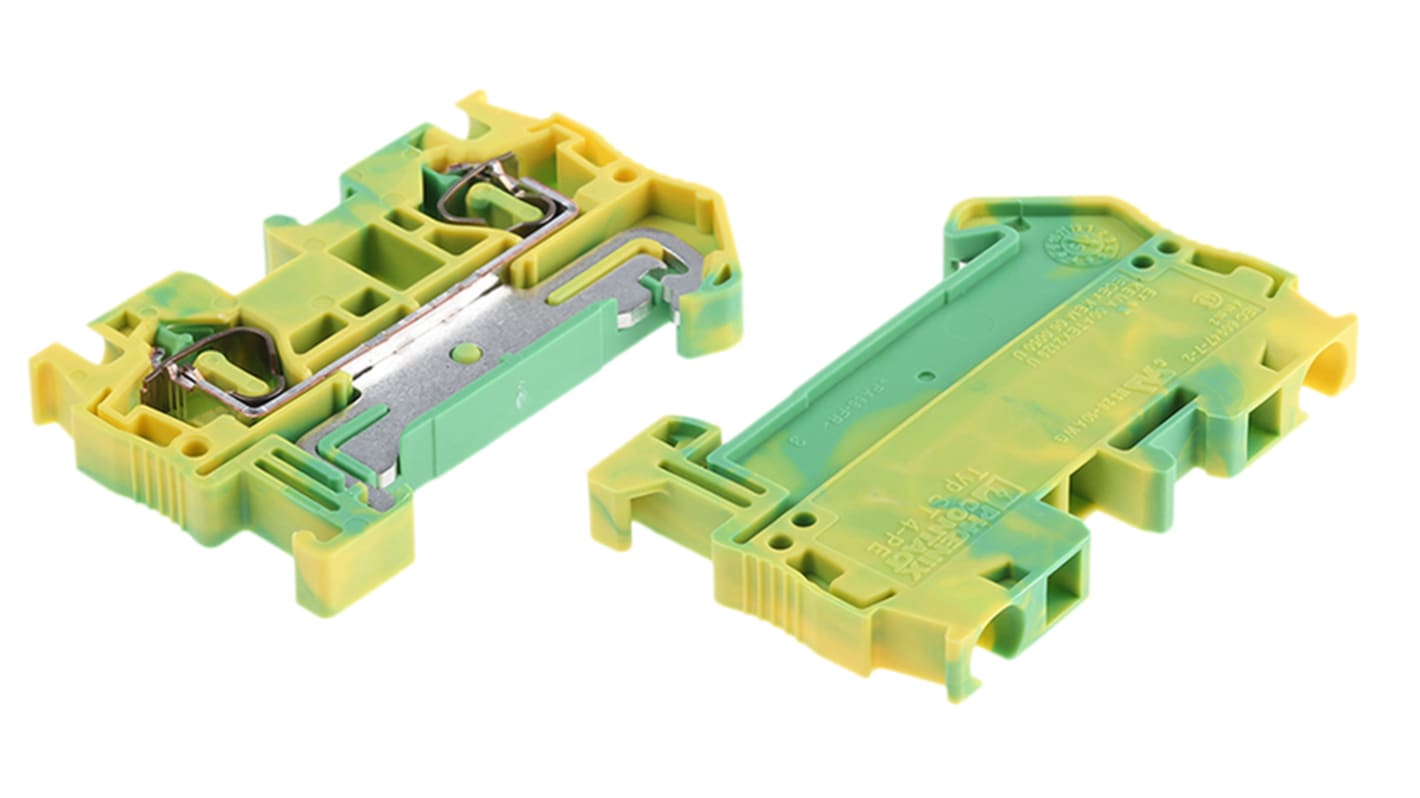 Bloc de mise à la terre Phoenix Contact ST 4-PE, 0.08 → 6mm², Cage à ressort, Vert/Jaune