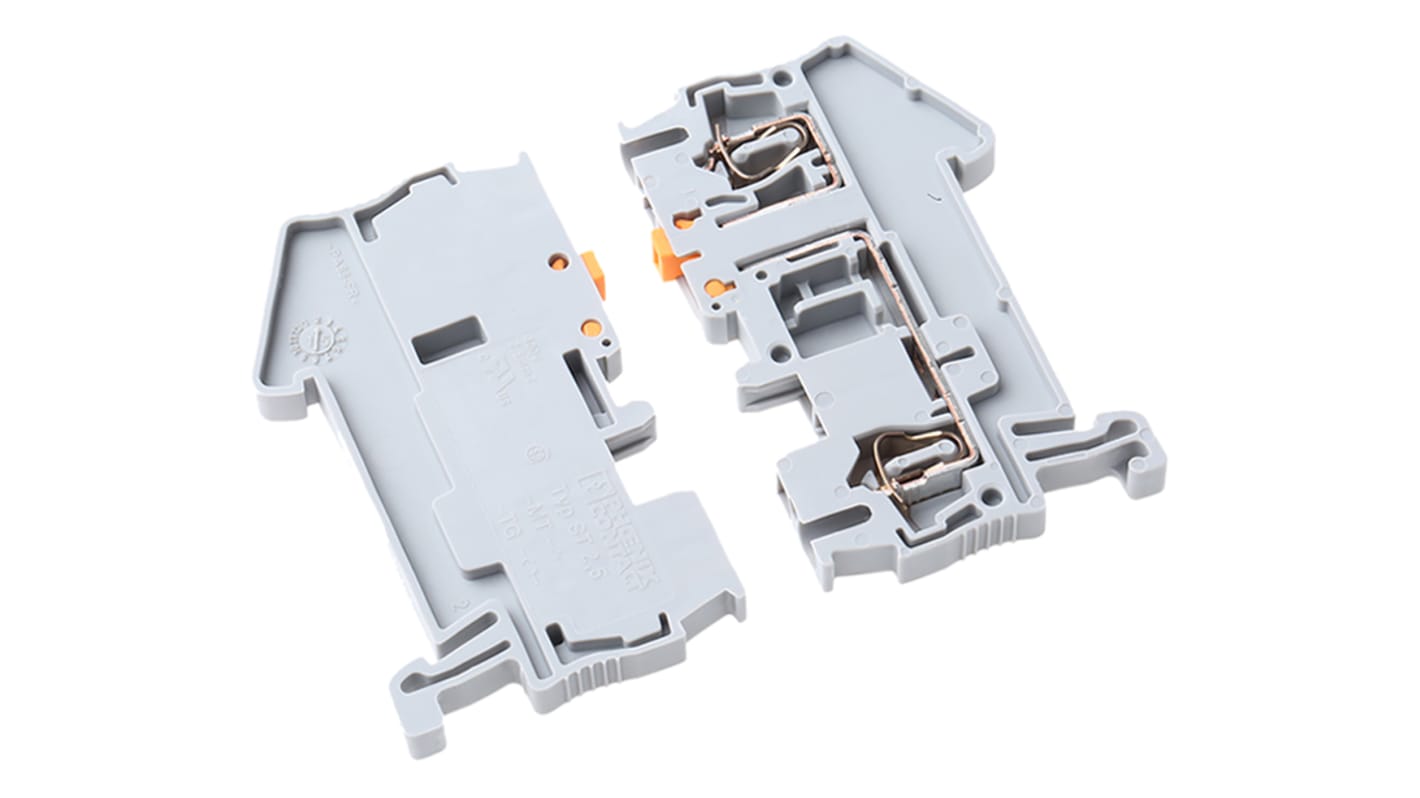 Phoenix Contact ST 2.5-MT Series Grey Knife Disconnect Terminal Block, 0.2 → 6mm², Single-Level, Spring Clamp