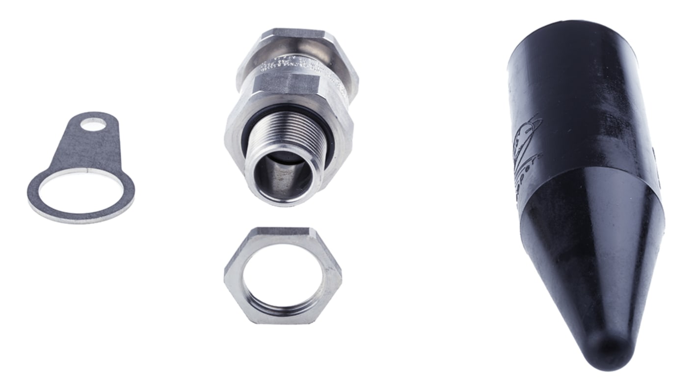 Stainless Steel Cable Gland Kit, M20 Thread, 9.6mm Min, 14mm Max, IP66, IP68
