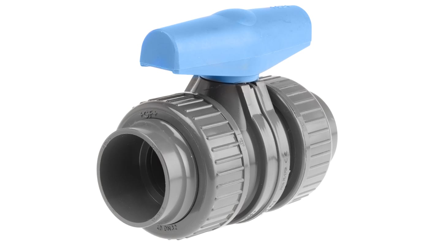 Georg Fischer Plastic 2 Way, High Pressure Ball Valve, BSPP, 1-1/4in