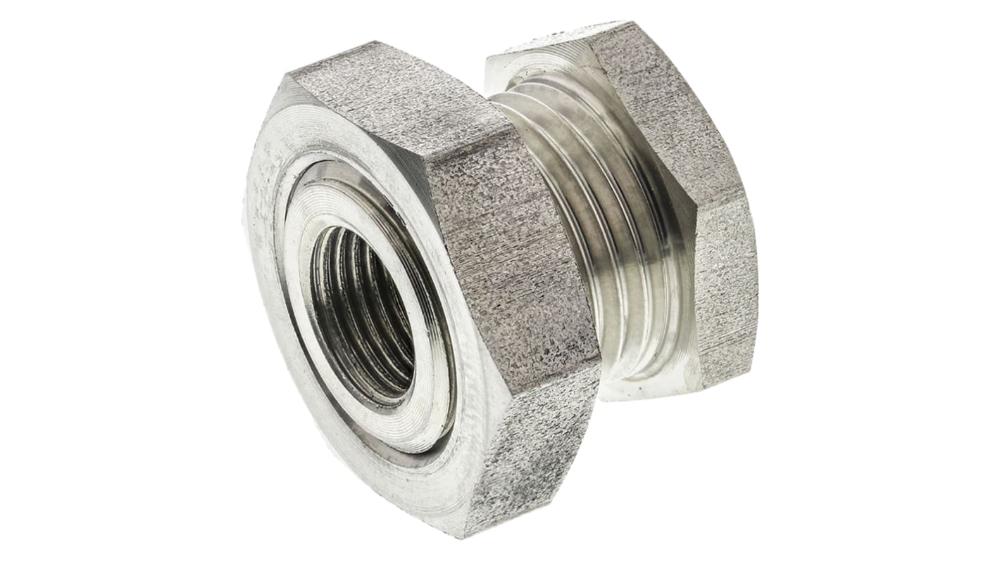 Legris Stainless Steel Pipe Fitting, Straight Hexagon Bulkhead Adapter, Female G 1/8in