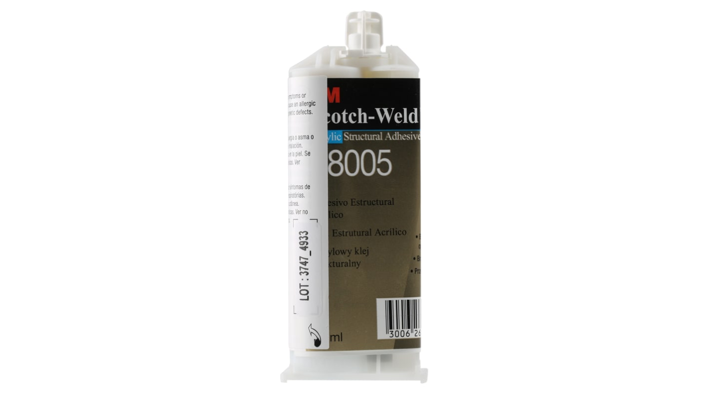 Adesivo acrilico 3M Scotch-Weld DP8005, col. Crema, Doppia cartuccia da 45 ml