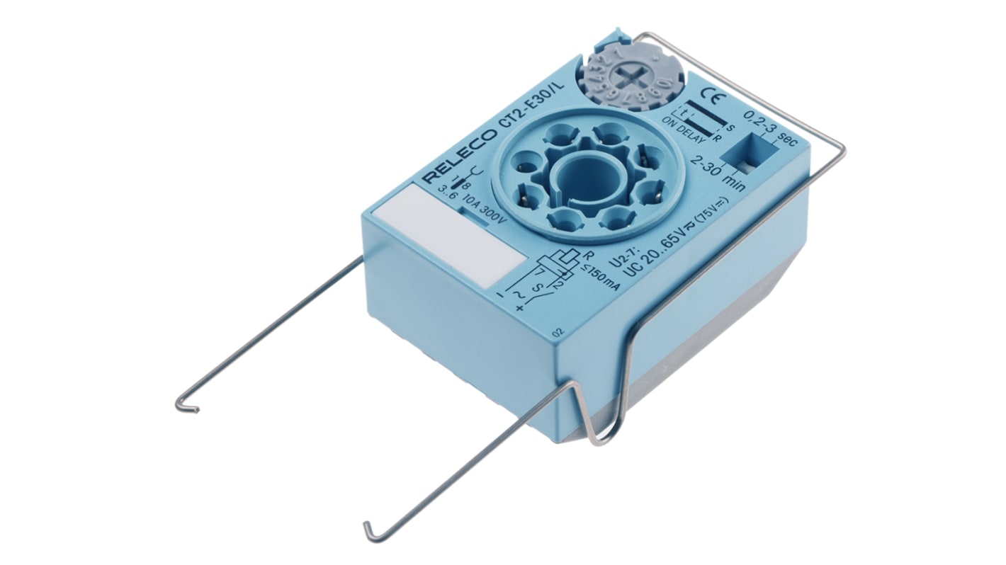 Releco CT2-E Series Plug In Timer Relay, 20 → 65V ac/dc, 0.2 → 30 min, 0.2 → 30s, 1-Function