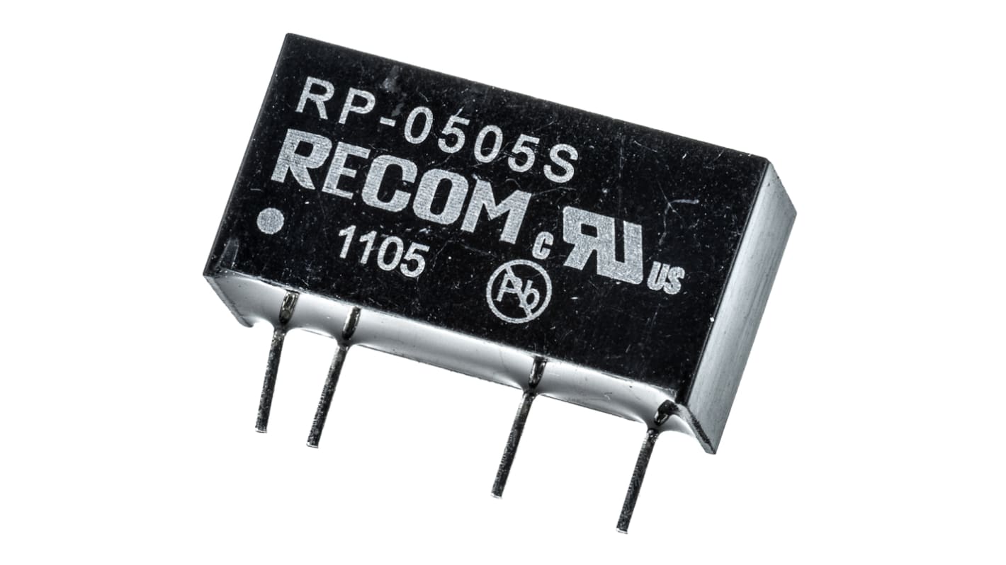 Recom RP DC/DC-Wandler 1W 5 V dc IN, 5V dc OUT / 200mA Durchsteckmontage 2.6kV ac isoliert