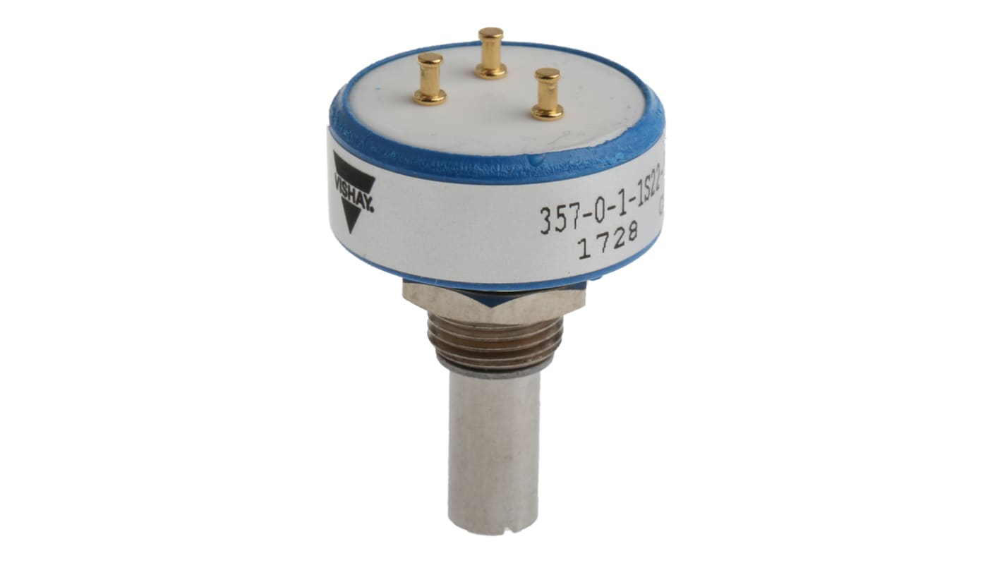 Vishay 357, Tafelmontage Endlos  Dreh Potentiometer 5kΩ ±20% / 1W , Schaft-Ø 6,35 mm