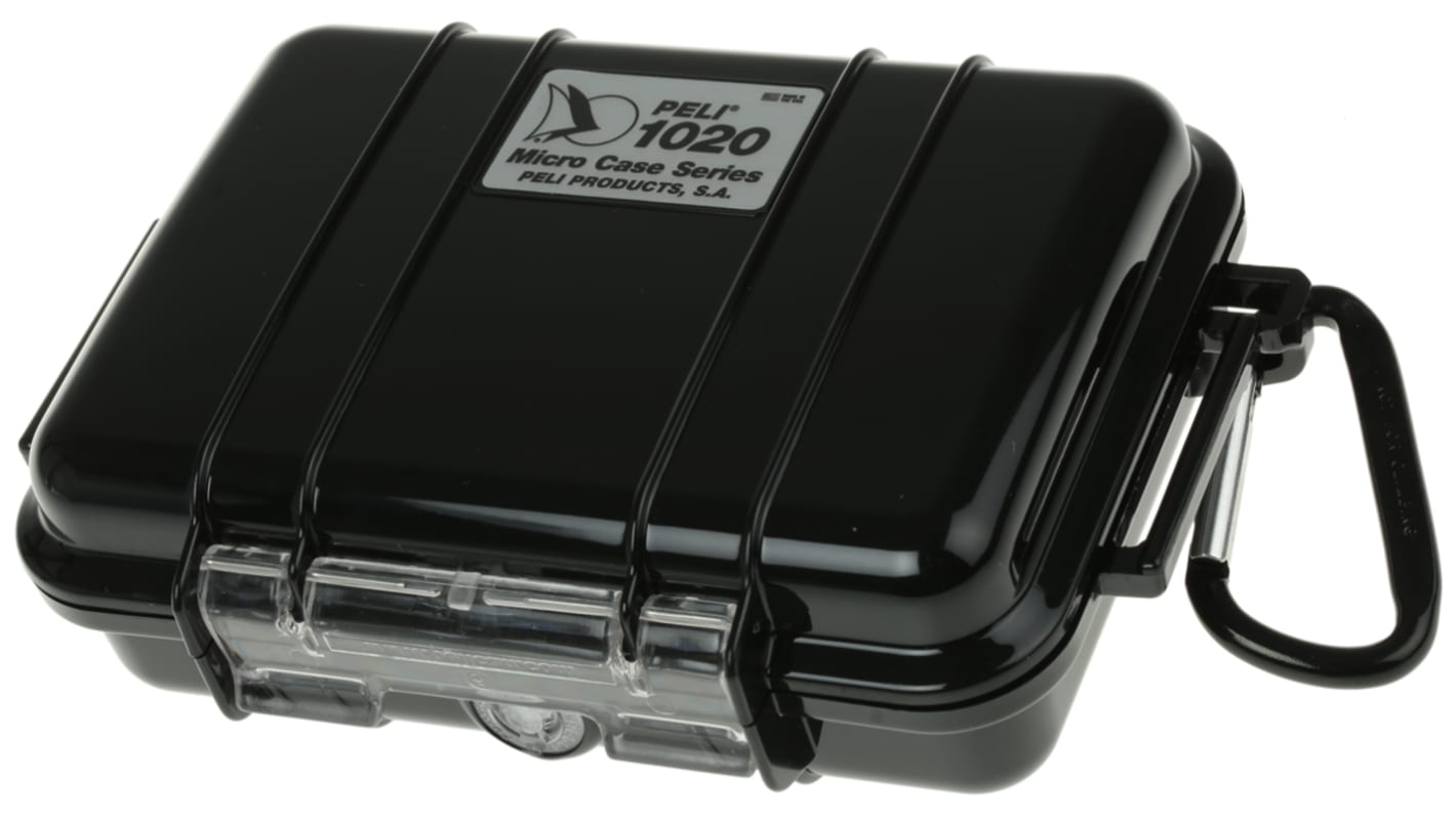 Maleta de transporte Peli MICRO CASE 1020 de PC Negro, dim. ext. 173 x 121 x 54mm, sin ruedas, 250g