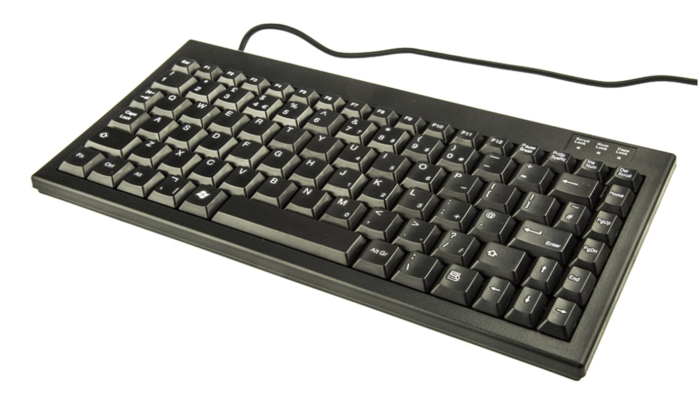 SPR-8695-PSBL-UKE | Sejin Wired PS/2 Compact Keyboard, Black | RS