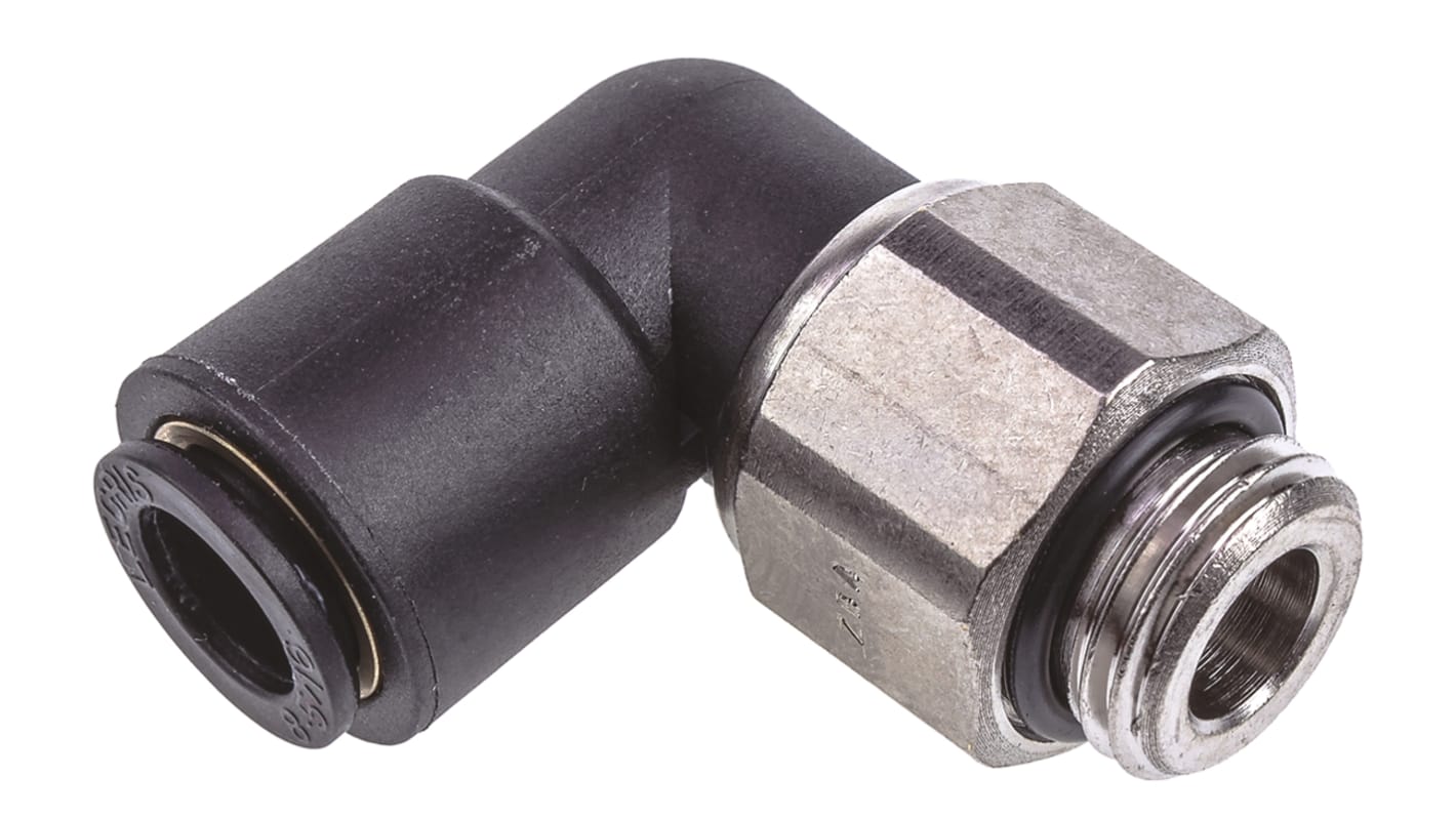 Legris LF3000 Winkelgewindeadapter, Gewinde-zu-Rohr, Nylon glasfaserverstärkt, G1/4 Stecker, 20bar