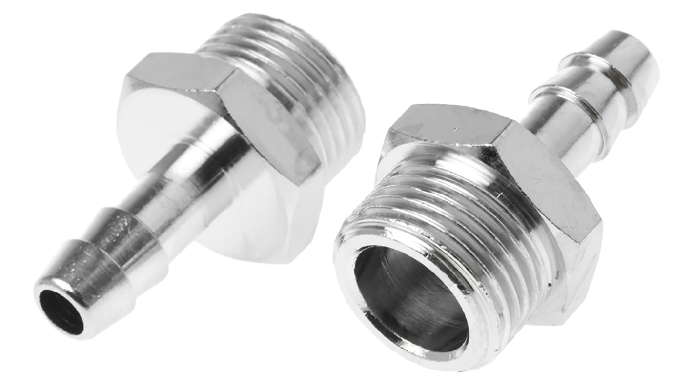 Legris LF3000 Series Straight Threaded Adaptor, G 1/4 Male to Push In 7 mm, Threaded-to-Tube Connection Style