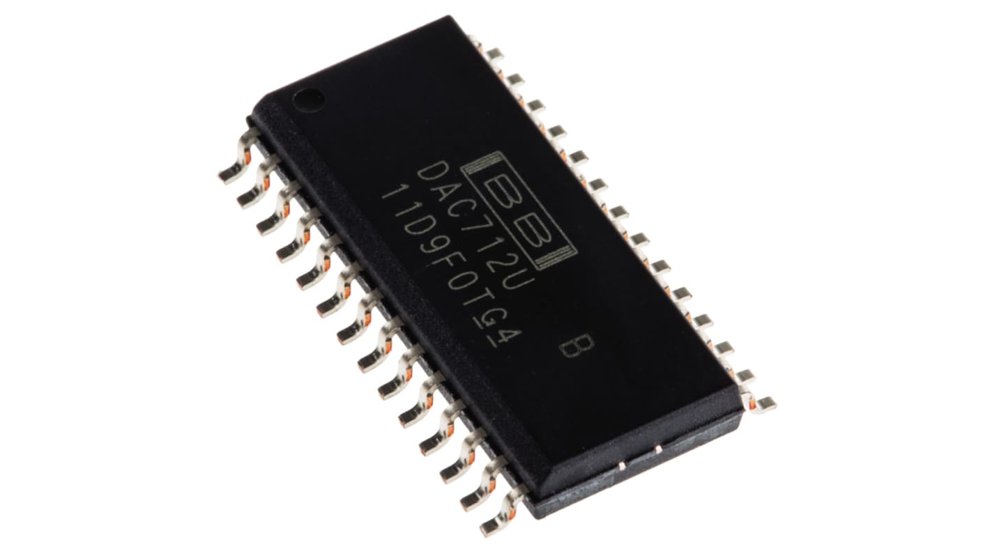Texas Instruments DAC712UB, Parallel DAC, 100ksps, 28-Pin SOIC