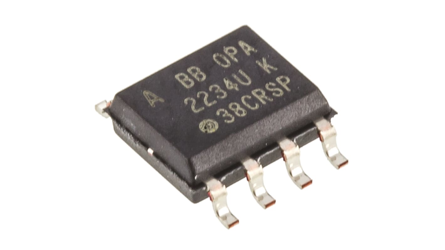 OPA2234UA Texas Instruments, Precision, Op Amp, 350kHz, 3 → 28 V, 8-Pin SOIC