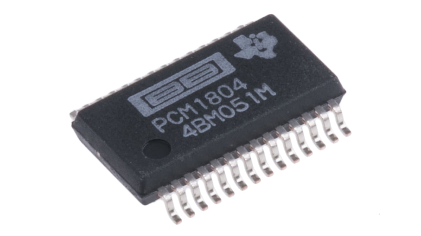 Texas Instruments オーディオADコンバータ, 24ビット, ADC数:2, 192ksps, PCM1804DB