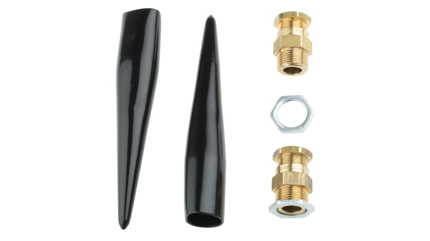 Prysmian KM409 Series Brass Cable Gland Kit, M20 Thread, 8mm Min, 11.5mm Max, IP66