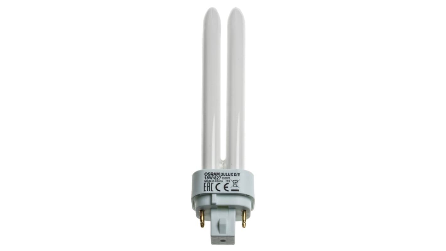 Lampadina fluorescente Osram con base G24q-2, 18 W, 2700K (Bianco caldo), forma A 4 tubi