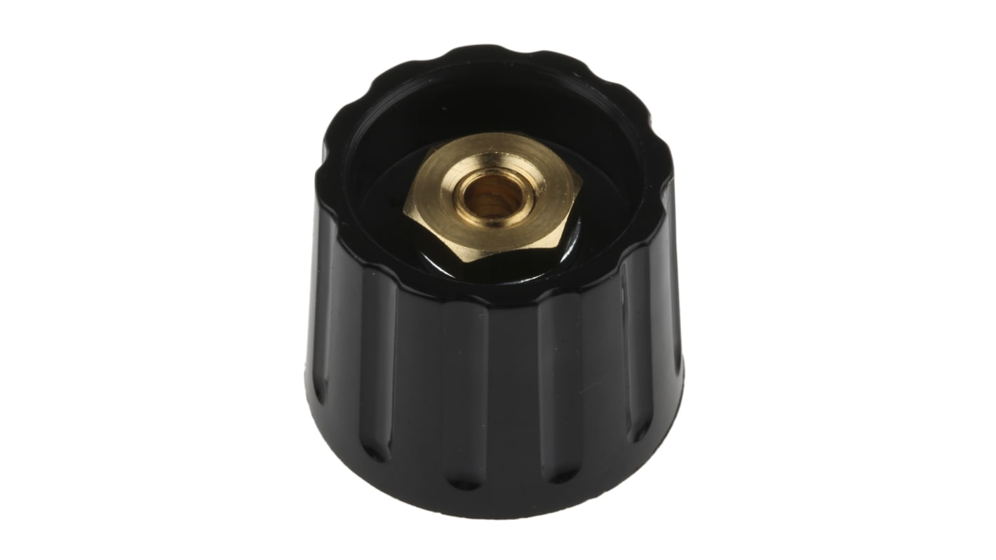 Bouton de potentiomètre RS PRO, Axe de 6.4mm, Diamètre de 21.3mm, Bague