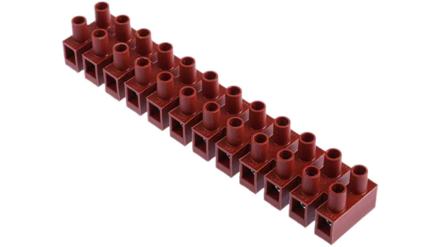 RS PRO Non-Fused Terminal Block, 12-Way, 24A, 2.5 mm² Wire, Screw Down Termination