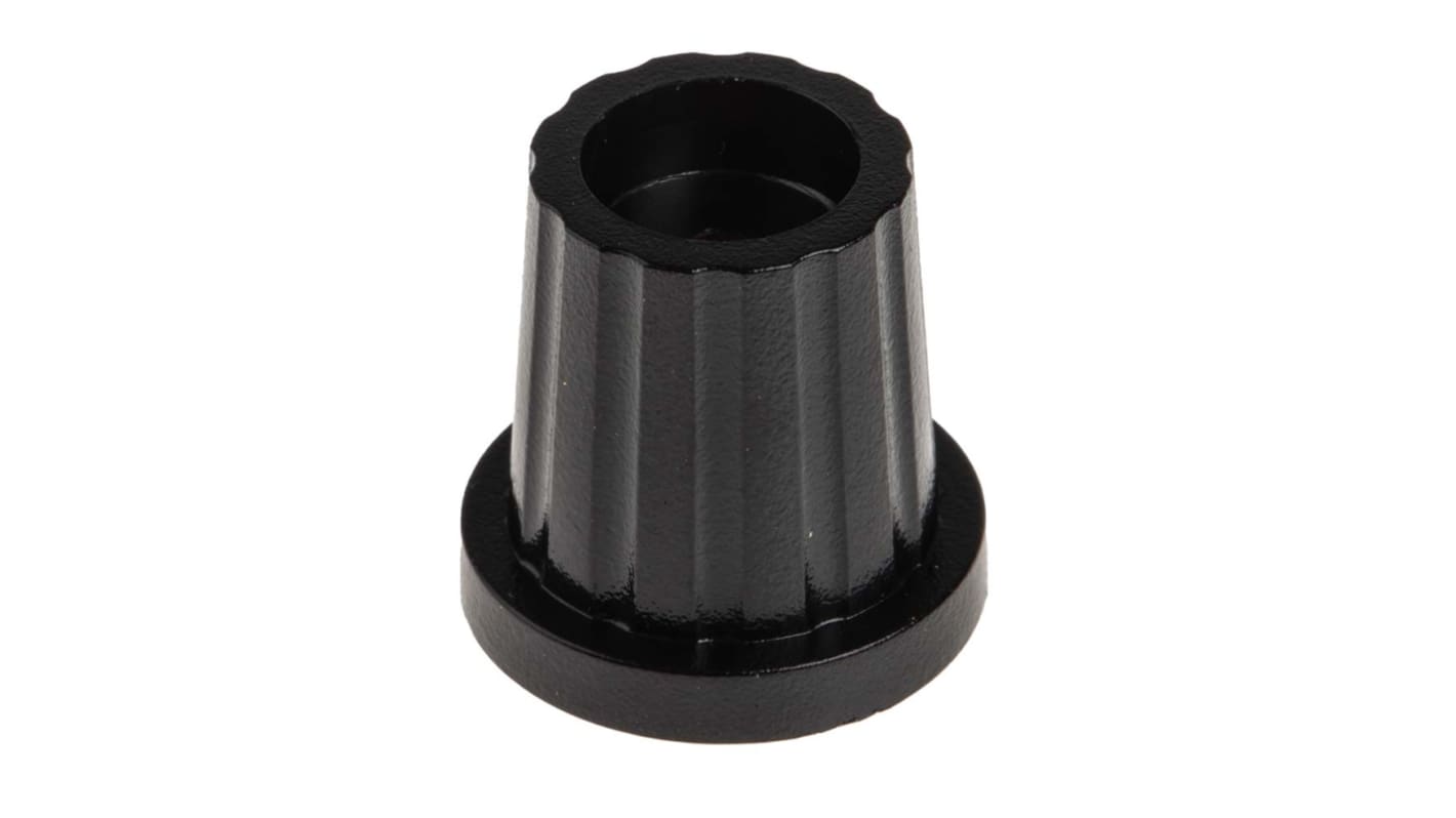 RS PRO 19.4mm Black Potentiometer Knob for 6.35mm Shaft Screw Fix