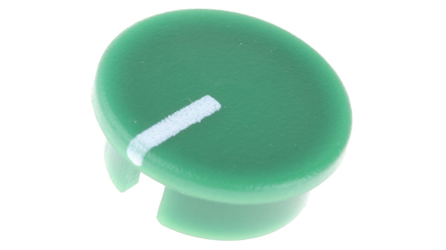 RS PRO 19mm Green Potentiometer Knob Cap for 6.4mm Shaft RS