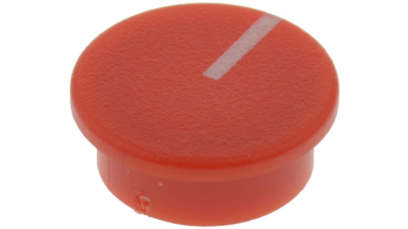 RS PRO 19mm Red Potentiometer Knob Cap for 6.4mm Shaft RS